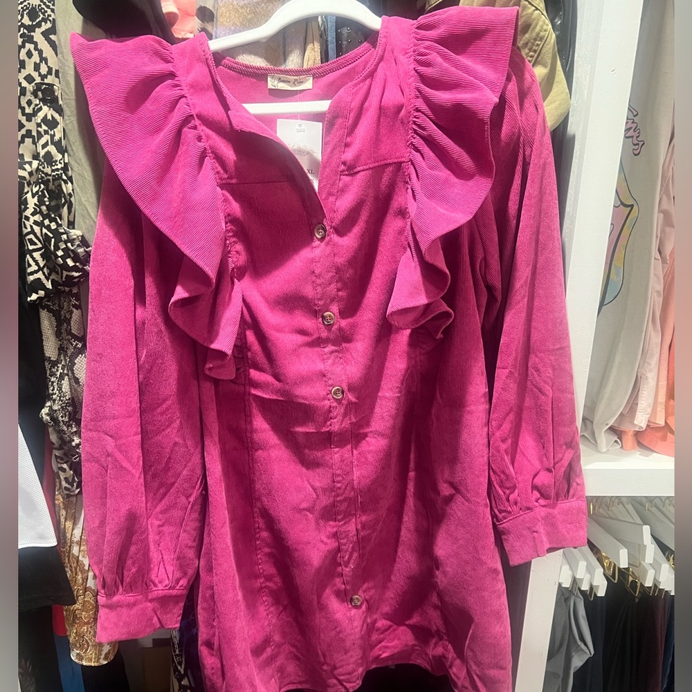 New Corduroy Pink Dress